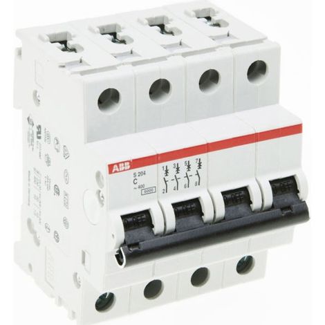 Circuito disyuntor ABB 4P 50A 6 ka Tipo C 4 Módulos S204