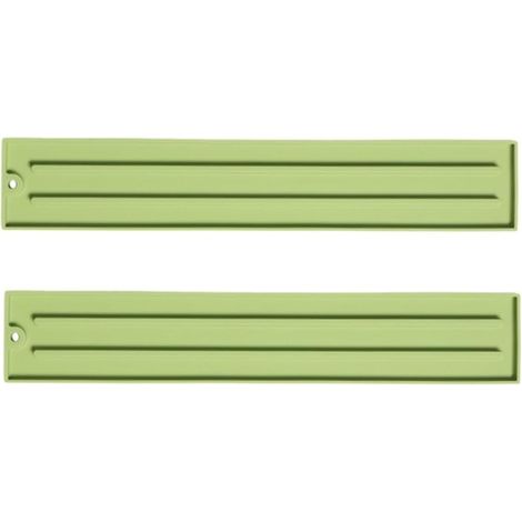 Lot de 2 tapis de rangement antidérapants pour couvercles de casserole en silicone avec design hydrophobe et résistant à la chaleur pour comptoir de cuisine vert (1/5)