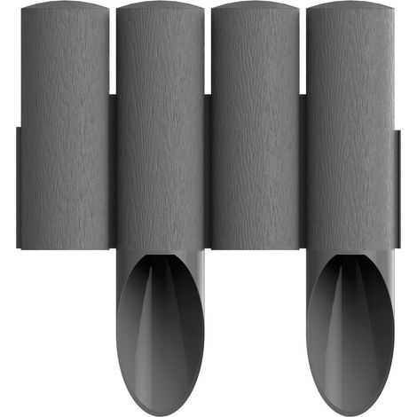 Palissade de jardin en plastique graphite 2,4 m – Résistante au gel – Installation sans outil – Bordure esthétique pour espaces extérieurs (1/5)