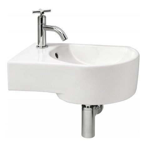 Differnz lave-mains 41x14x27cm Céramique 1 trou pour robinet Blanc