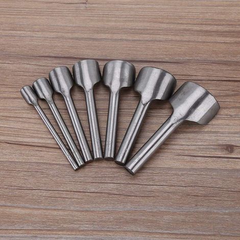 Poinçon Perforation Demi-Ronde, Outil de Coupe en Cuir Acier A3 avec 7 Tailles 10-40mm pour Artisanat du Cuir, Ceinture, Portefeuille, Maroquinerie (1/5)
