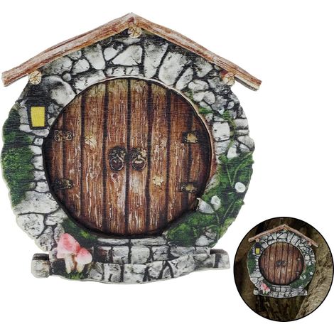 Miniatur-Feentür, Miniatur-Baumdekoration, Feentüren, Feengartentür, für Baumdekoration im Freien, Gartenschaukeln, Mikro-Wohnaccessoires