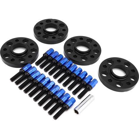 Jeu de 4 entretoises de roue 20mm centrées sur moyeu PCD 5x112 pour Audi S4/S5/S6/SQ5/Allroad/A7, bleu, compatible remplacement (1/5)