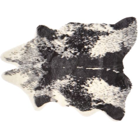 Alfombra con estampado de piel sintética de vaca negra 60 x 90 cm sala de estar dormitorio contemporáneo Nambung (1/5)