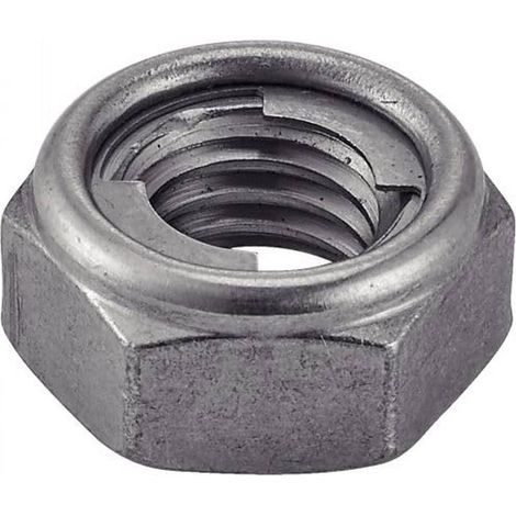 50 Ecrous Hexagonaux Indésserrables avec Bague Métal M10 mm - Inox A2 - D-Work (1/3)