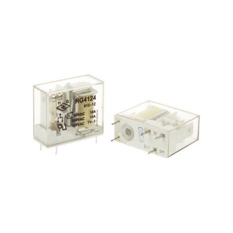 Relais vertical 10a/30vcc-220vca,1 x repos-travail 12vcc
