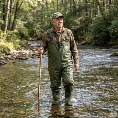 Waders Homme Nylon PVC Kaki - Imperméables avec Maille Anti-Transpirante (1/5)