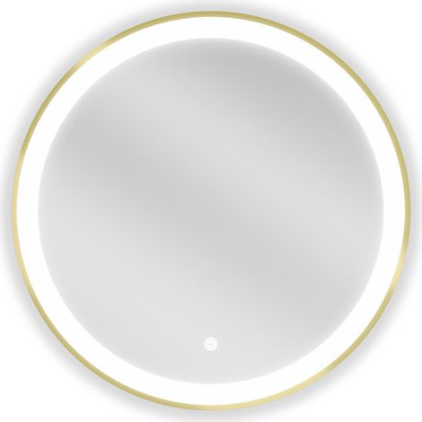 Mexen Esso specchio da bagno illuminato, rotondo 60 cm, LED 6000K, antiappannamento, cornice dorata - 9825-060-060-611-50 (1/5)