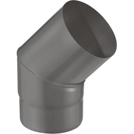 Winkelstück zur Rauchabsaugung - 45°-Winkel - 0,7 mm Emaille - mattschwarz - Ø180 mm Joncoux