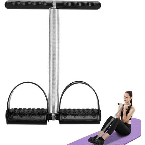 Appareil de musculation des abdominaux multifonction pliable, entraîneur de gainage avec support à ressort, appareil de fitness compact pour entraînement à domicile, noir (1/5)