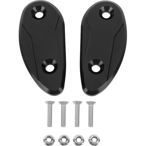 Set aus 2 Motorrad-Rückspiegelkappen, aus Aluminiumlegierung, kompatibel mit CBR1000RR 2020-2023, schwarz. (1/5)