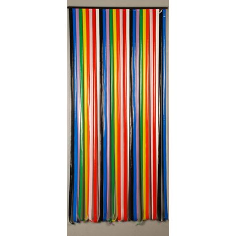 Rideau de porte multicolore 100 x 200 cm – 32 lanières en EVA – Installation facile avec crochets fournis – Pour intérieur et extérieur – Confortex