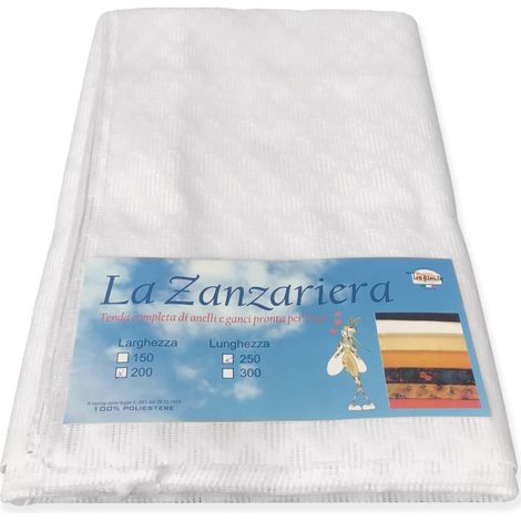 TENDA rete ZANZARIERA a rombo da esterno piombata larga cm. 200 unito BIANCO Cm. 200 x 250