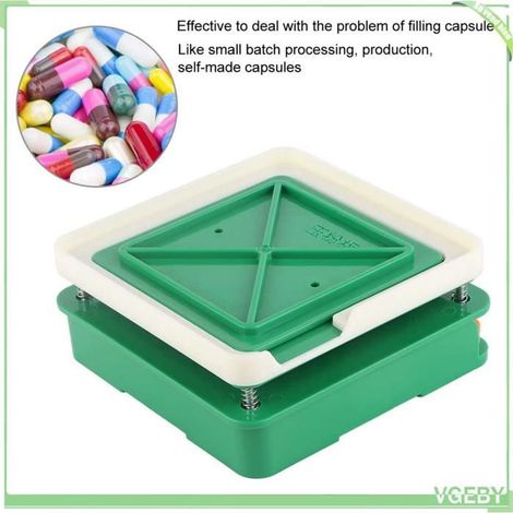 Fafeicy machine manuelle de remplissage de capsules Remplisseur de capsules vides à 100 trous avec parapharmacie roulant-support (1/5)