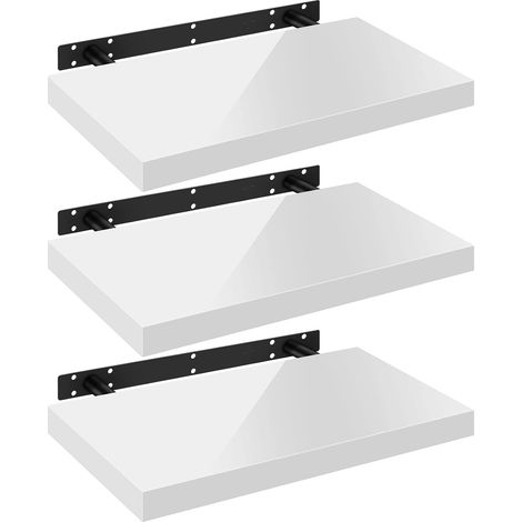 WOLTU 3x Wall Storage Shelf CD Media Storage Rack 70 x 22.9 x 3.8 cm White (1/5)