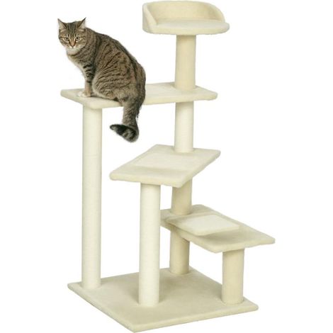 Arbre à chat de 100 cm avec poteaux en sisal, grande plateforme, arbre à chat multi-niveaux, arbre à grimper, pour chats de petite et moyenne taille (1/5)