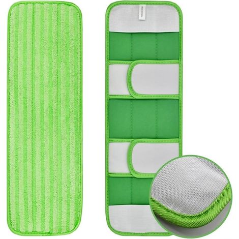 Lot de 2 recharges de serpillères en microfibre pour balai Swiffer XL réutilisables qui fonctionnent sur les surfaces en bois dur, linoléum et vinyle