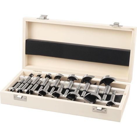 15 Pièces Meche a Faconner Bois, 10-50mm Foret Forstner Mèches à Bois Forstner à Tige Ronde Foret Bois Mèche Forstner pour Bois Dur Bois Tendre (1/5)