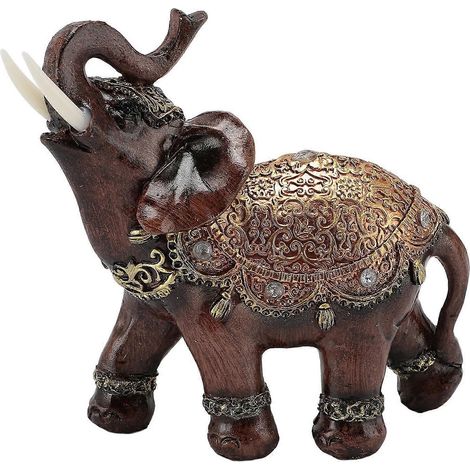 Glücksbringer-Elefantenstatue aus Harz, Feng Shui-Elefantenfigur, Heimdekoration für Wohnzimmer