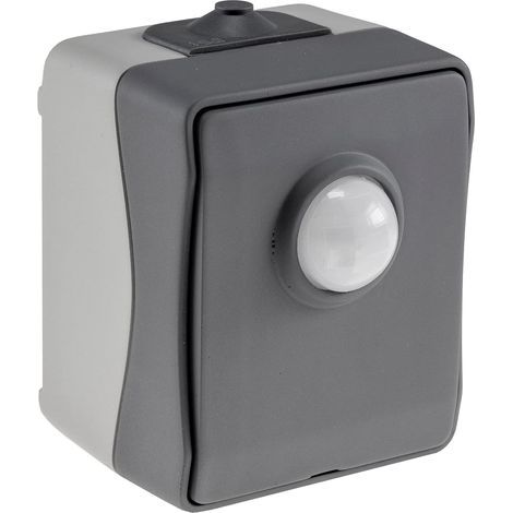 IP54 motion detector, adjustable twilight switch, 120° PIR sensor, for outdoor and damp rooms (1/5)