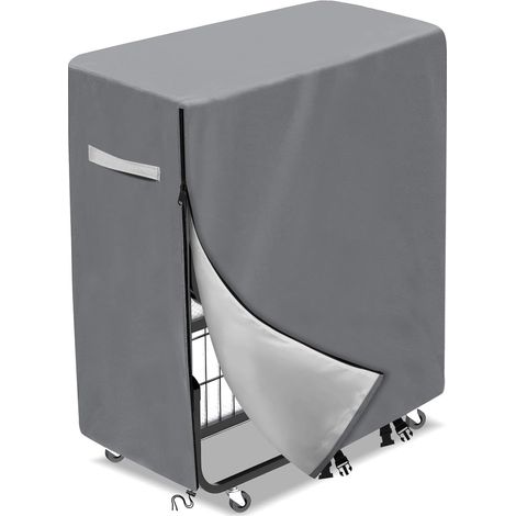 Funda protectora para cama plegable, 84 x 22 x 107 cm, funda de almacenamiento de tela Oxford, impermeable y a prueba de polvo, portátil, para sillas de playa, camas y sillas plegables, gris. (1/5)