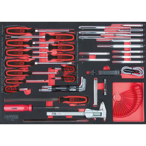 KS-Tools 711.1041 SCS Schraubendreher- und Messger äte-Satz, 41-tlg. in 1/1 Systemeinlage (1/2)