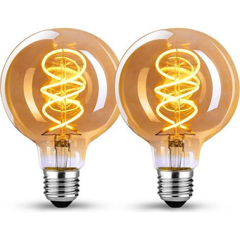 Edison Vintage Glühbirne E27, E27 LED Vintage Dimmbar 4W Retro LED Lampe Warmweiß 2200K Edison Glühbirne E27 Vintage Ideal für Nostalgie und Retro Beleuchtung im Haus Café Bar - 2 Stück (G80 SLX) (1/5)