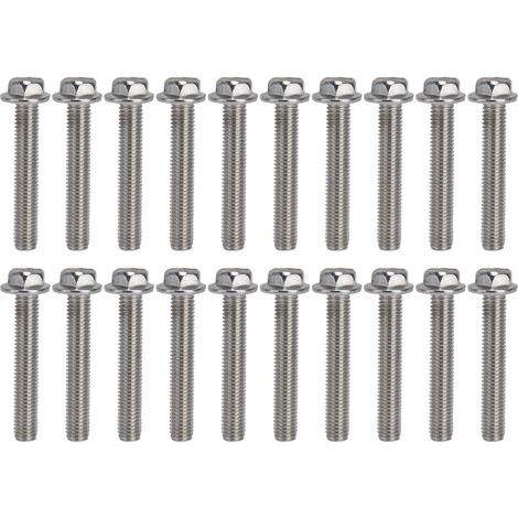 Flanged Hex Head Bolts with Seal, Stainless Steel A2-70 DIN6921, Pack of 20 Pieces - M10x60mm (1/5)