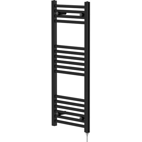 Colore Matt Black 1000mm x 400mm Straight Electric Heated Towel Rail (1/5)