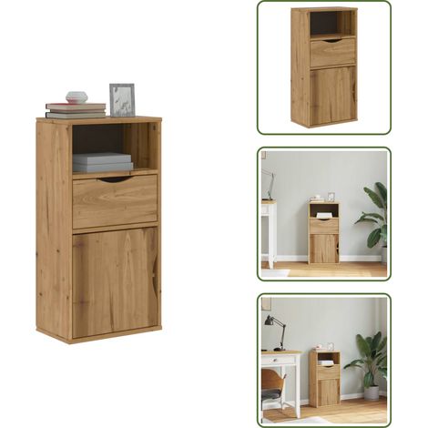 Beistellschrank mit Schublade ODDA 40x24x79cm Massivholz Kiefer - Beistellschrank - Beistellschränke - Schrank - Sideboard (1/5)