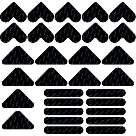 30 Stück rutschfeste Teppichstopper, Eckstopper gegen Aufrollen von Teppichen, Teppichstopper, wiederverwendbare Anti-Rutsch-Untersetzer für Hartholzböden, Teppiche und Auslegware (1/5)