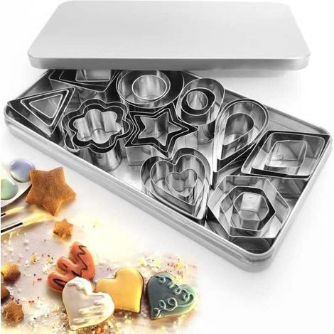 Plätzchen Formen Set 30-teilig Edelstahl Mini - Ideal für Weihnachten und Gebäck