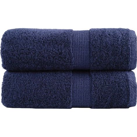 Serviettes d'invités haut de gamme SOLUND, lot de 2. Bleu marine, 30 x 50 cm, 600 g/m².