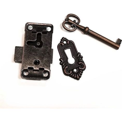 Pair CSPARKV 3 pièces antique serrure meubles, serrures rétro avec clés, ensemble de serrure antique, pour boîtes à bijoux, armoires, tiroirs
