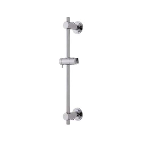 Barre de douche chromée - 1 unité - Acier inoxydable - Montage sans perçage avec ventouses - Pour salle de bain moderne - 56 cm (1/5)