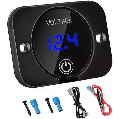 12V-Spannungsmesser mit Kontaktschalter, Digitalanzeige, wasserdichtes DC12V/24V-Voltmeterpanel für Boote, Lkw, ATVs und UTVs (JXLGV) (1/4)