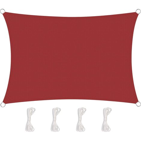 Voile d'ombrage, protection solaire pour jardin, balcon, protection contre les intempéries, déperlante, rectangulaire pour une utilisation extérieure au jardin (3  4 m)