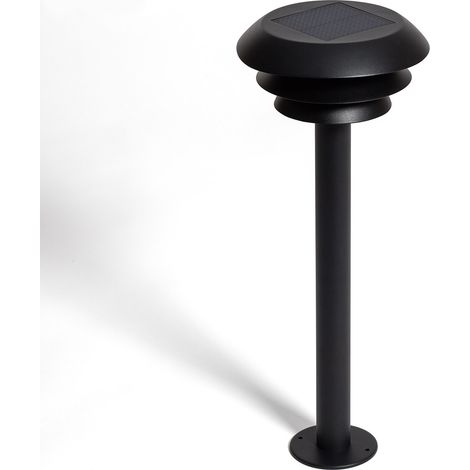 Baliza de Pie Exterior Solar LED 1,5W 50cm Acero Inoxidable Biel Negro (1/5)