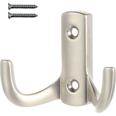 Colgador de pared níquel mate con dos ganchos XV09 (1/5)