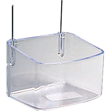 Mangiatoia esterna in plastica con ganci per gabbia uccelli