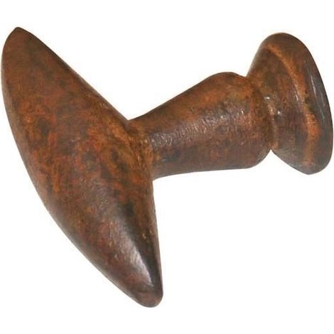 Bouton olive fer rouillé - Dimensions : 41 x 13 - Hauteur : 35 mm - Décor : Rouillé ciré - DUBOIS (1/2)