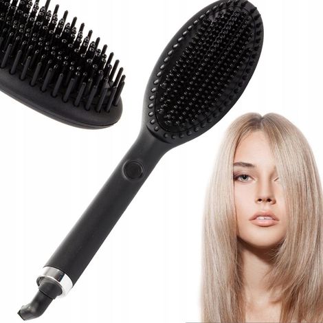 Brosse lissante/plate avec fonction ionisation, noir. (1/4)
