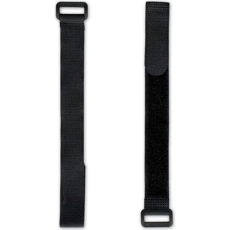 25x bande toison et crochet 20cm avec boucle, noir, 20mm de largeur, Sangle auto-agrippant, attache-câble réutilisable en nylon (1/5)