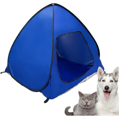 Tenda da viaggio per animali domestici, ideale per avventure all'aria aperta, impermeabile e traspirante, taglia M (40 x 37 x 43 cm), colore blu. (1/5)