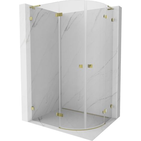 Mexen Lunar L Halbrunde Duschkabine, schwenkbar links 100 x 90 cm, transparent, gold - 833L-100L-090P-50-00 (1/5)