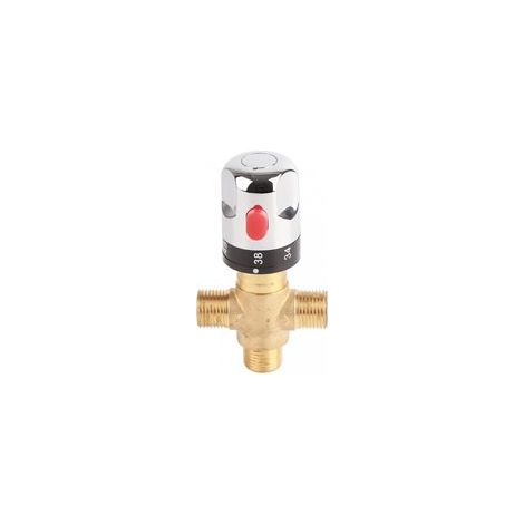 Mitigeur thermostatique en laiton massif – Température fixe 35-45℃ – Installation facile pour lavabo, cuisine, salle de bain – G1/2 (1/4)