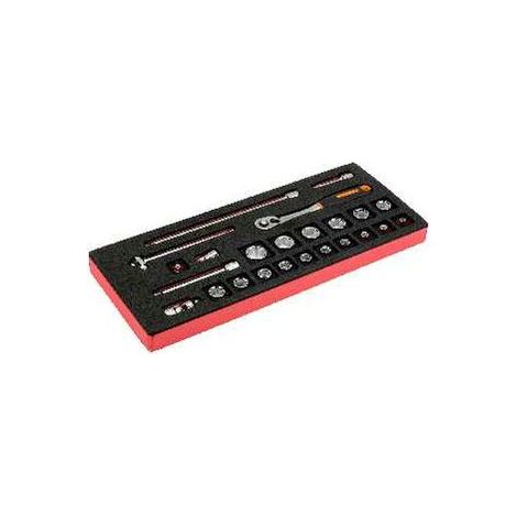 Bahco Fit&Go 1/3 Einlage mit 3/8-Steckschlüssel-Einsätzen und birnenförmigen Knarren - 24-tlg. (1/5)