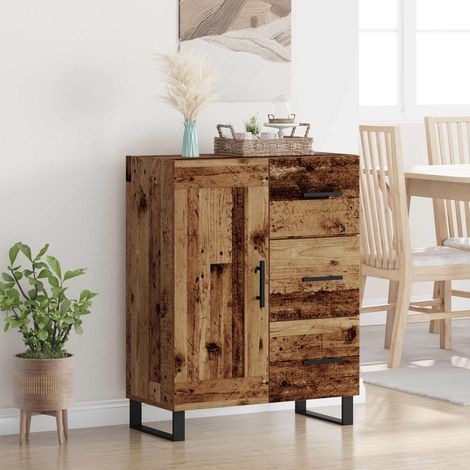 vidaXL Credenza con cassetto Legno vecchio 69,5 x 34 x 90 cm