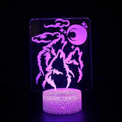 Lampe à illusion d'optique 3D, 7 couleurs, interrupteur tactile, veilleuse style déco, crée une ambiance romantique (1/5)