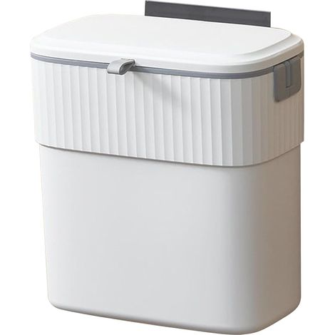 Trash Can 9L Portable Waste Bin with Lid for Kitchen and